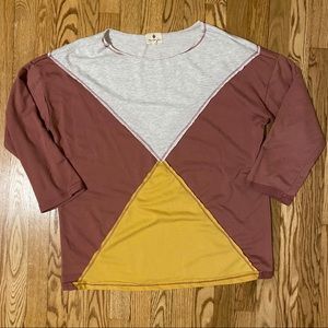 Betsey Boutique Color Block Long Sleeve Tee